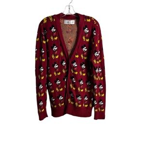 Disney Parks mickey mouse all over print red cardigan
